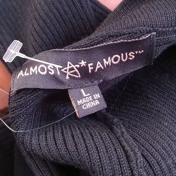 Almost Famous size large black stretchy sweater dress New - Picture 8 of 10